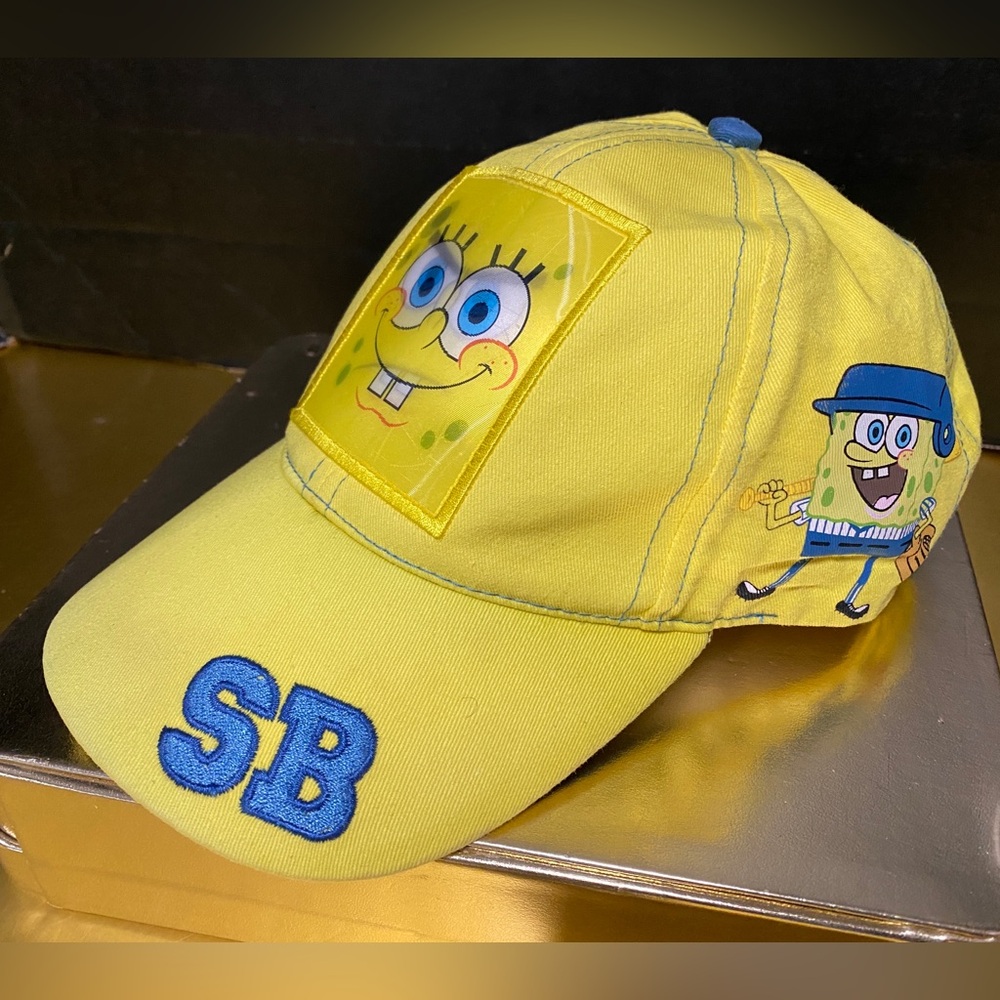 NICKELODEON SPONGEBOB SQUAREPANTS ADJ BASEBALL HAT YOUTH LENTICULAR FACE…